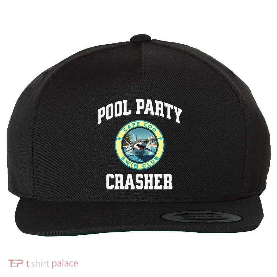 Pool Party Crasher Cape Cod Shark Theme Swimming Souvenir Wool Snapback Cap
