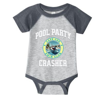 Pool Party Crasher Cape Cod Shark Theme Swimming Souvenir Infant Baby Jersey Bodysuit