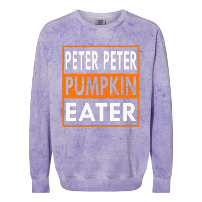 Peter Pumpkin Costume Eater For Couples Matching Halloween Colorblast Crewneck Sweatshirt