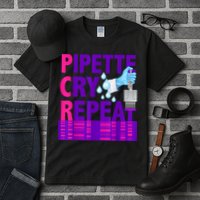 PCR Pipette Cry Repeat For DNA Lab Scientists Tall T-Shirt