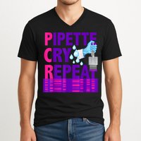 PCR Pipette Cry Repeat For DNA Lab Scientists V-Neck T-Shirt
