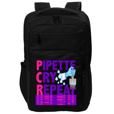 PCR Pipette Cry Repeat For DNA Lab Scientists Impact Tech Backpack