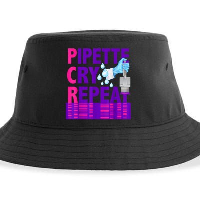 PCR Pipette Cry Repeat For DNA Lab Scientists Sustainable Bucket Hat