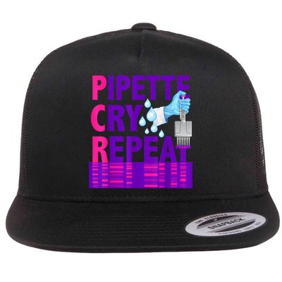 PCR Pipette Cry Repeat For DNA Lab Scientists Flatbill Hat