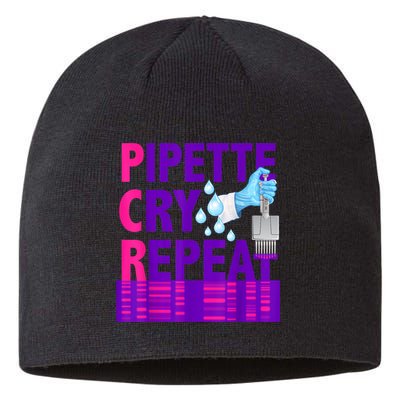 PCR Pipette Cry Repeat For DNA Lab Scientists Sustainable Beanie