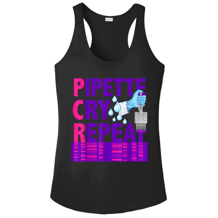 PCR Pipette Cry Repeat For DNA Lab Scientists Ladies PosiCharge Competitor Racerback Tank