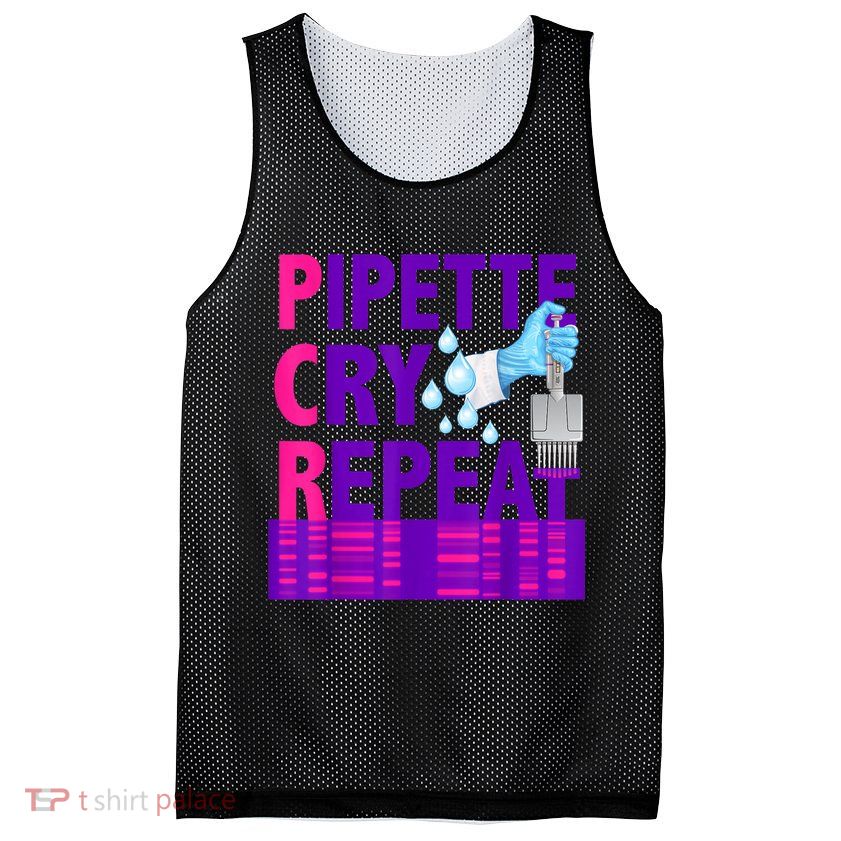 PCR Pipette Cry Repeat For DNA Lab Scientists Mesh Reversible Basketball Jersey Tank