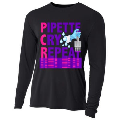 PCR Pipette Cry Repeat For DNA Lab Scientists Cooling Performance Long Sleeve Crew