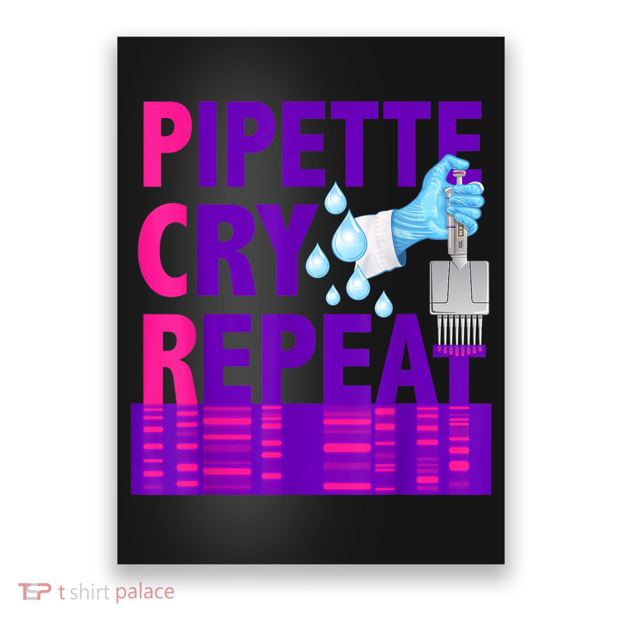 PCR Pipette Cry Repeat For DNA Lab Scientists Poster