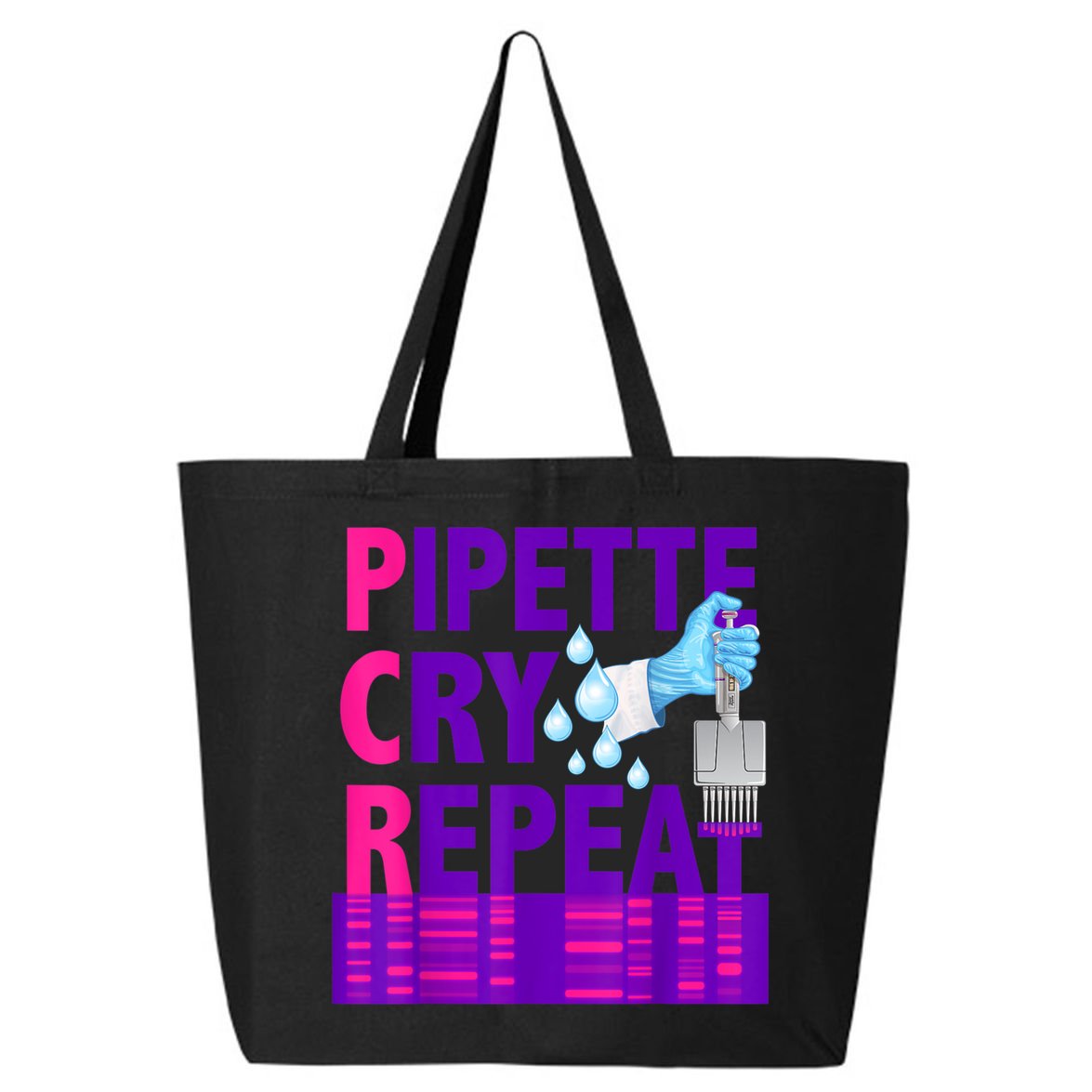 PCR Pipette Cry Repeat For DNA Lab Scientists 25L Jumbo Tote