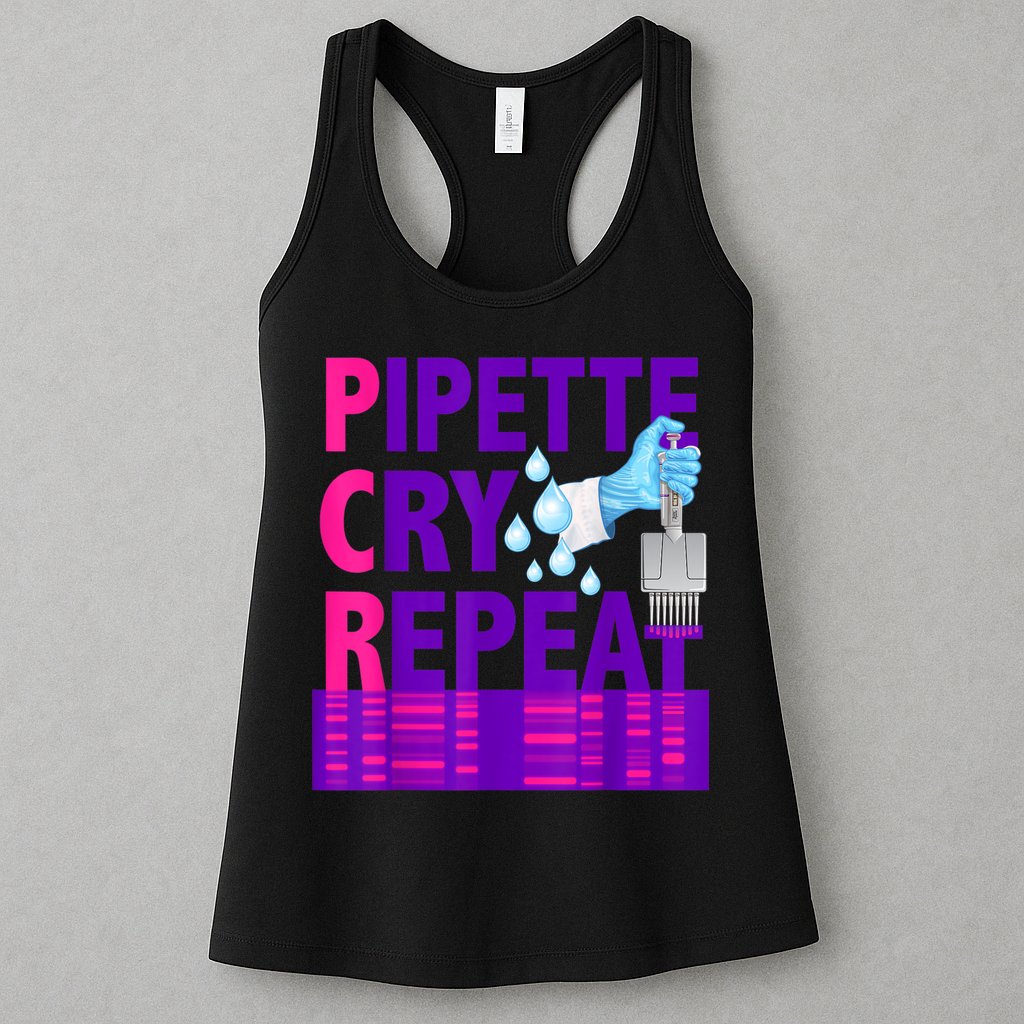 PCR Pipette Cry Repeat For DNA Lab Scientists Womens Tank Top