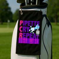PCR Pipette Cry Repeat For DNA Lab Scientists Golf Towel