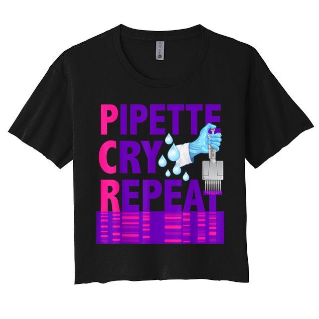PCR Pipette Cry Repeat For DNA Lab Scientists Crop Top