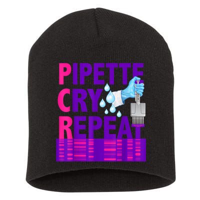 PCR Pipette Cry Repeat For DNA Lab Scientists Short Acrylic Beanie