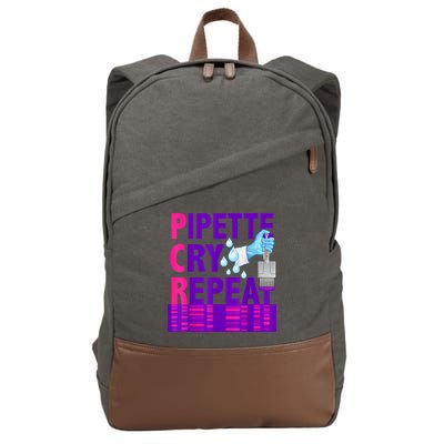 PCR Pipette Cry Repeat For DNA Lab Scientists Cotton Canvas Backpack