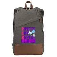 PCR Pipette Cry Repeat For DNA Lab Scientists Cotton Canvas Backpack