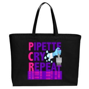 PCR Pipette Cry Repeat For DNA Lab Scientists Cotton Canvas Jumbo Tote