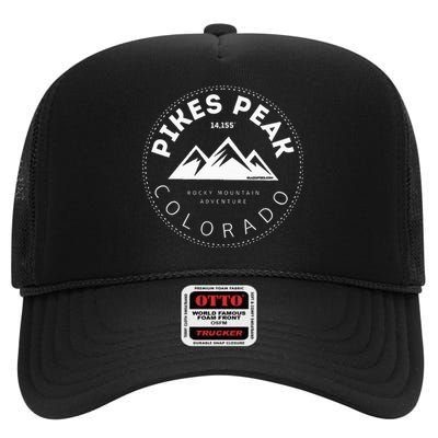 Pikes Peak Colorado Rocky Mountain High Crown Mesh Back Trucker Hat