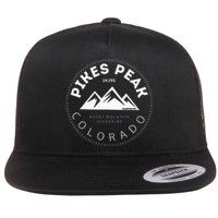 Pikes Peak Colorado Rocky Mountain Flat Bill Trucker Hat