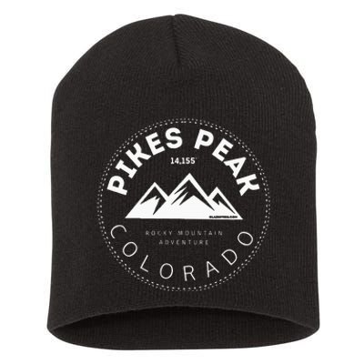 Pikes Peak Colorado Rocky Mountain Short Acrylic Beanie