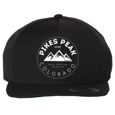 Pikes Peak Colorado Rocky Mountain Wool Snapback Cap