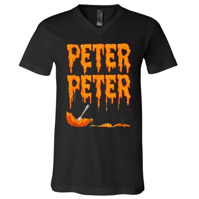 Peter Pumpkin Costume Eater For Couples Matching Halloween Gift V-Neck T-Shirt