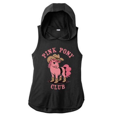 Pink Pony Club Ladies PosiCharge Tri-Blend Wicking Draft Hoodie Tank