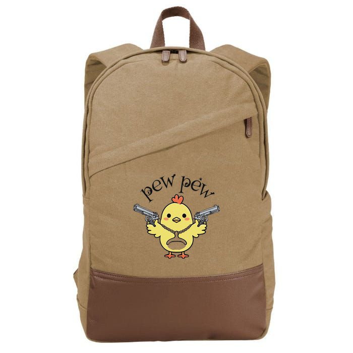 Pew Pew Chick Cotton Canvas Backpack
