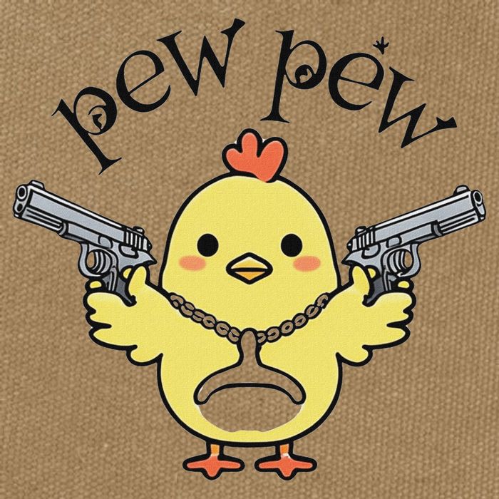 Pew Pew Chick Cotton Canvas Backpack