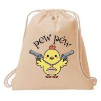 Pew Pew Chick Drawstring Bag