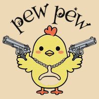 Pew Pew Chick Drawstring Bag