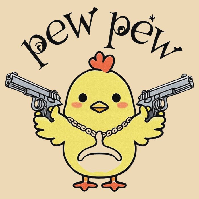 Pew Pew Chick Drawstring Bag