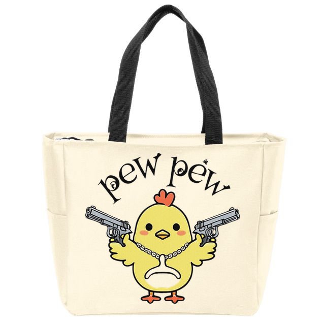 Pew Pew Chick Zip Tote Bag