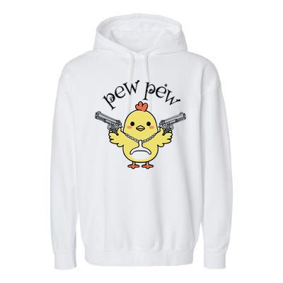 Pew Pew Chick Garment-Dyed Fleece Hoodie