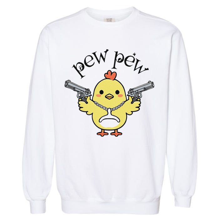 Pew Pew Chick Garment-Dyed Sweatshirt