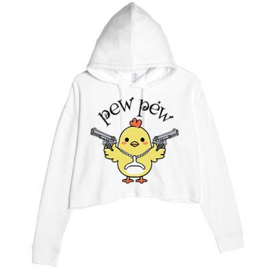 Pew Pew Chick Crop Fleece Hoodie