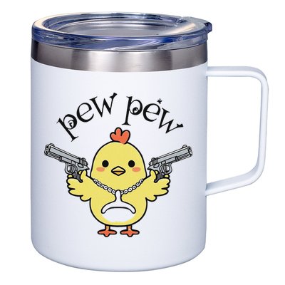 Pew Pew Chick 12oz Stainless Steel Coffee Mug