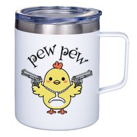 Pew Pew Chick 12oz Stainless Steel Coffee Mug