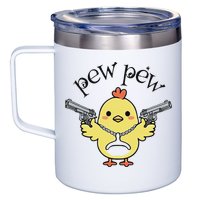Pew Pew Chick 12oz Stainless Steel Coffee Mug