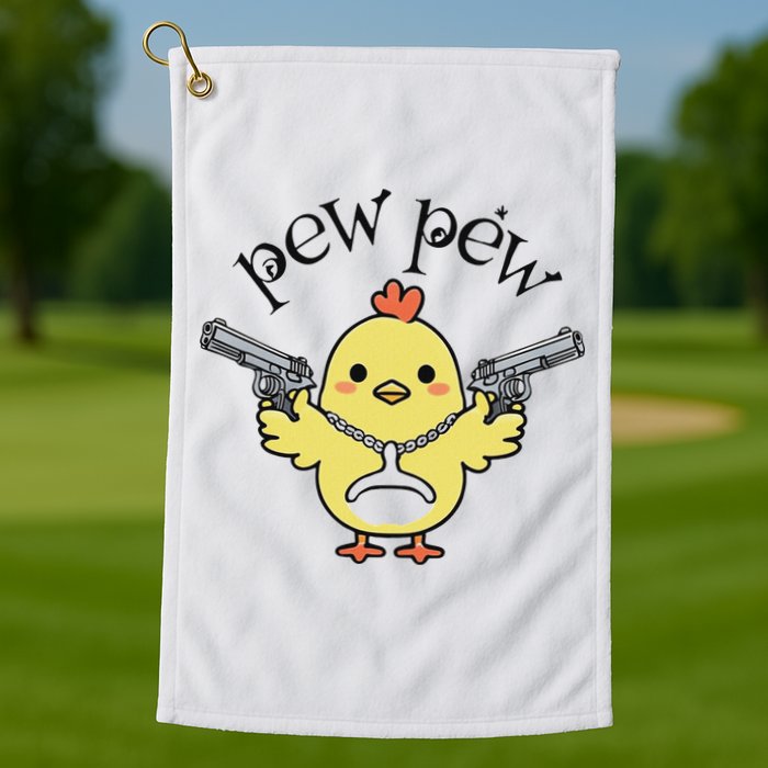 Pew Pew Chick Golf Towel