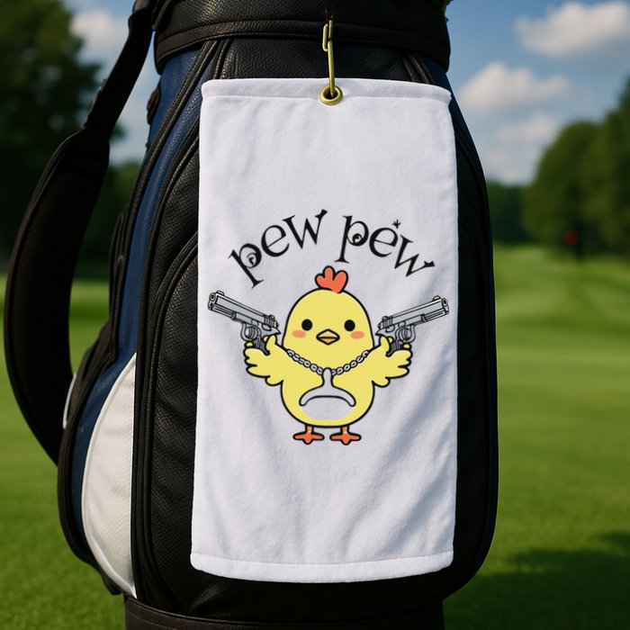 Pew Pew Chick Golf Towel