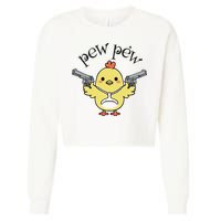 Pew Pew Chick Cropped Pullover Crew