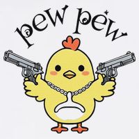 Pew Pew Chick Cropped Pullover Crew
