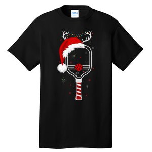 Pickleball Player Christmas Holiday Reindeer Xmas Tall T-Shirt