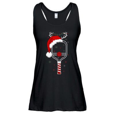 Pickleball Player Christmas Holiday Reindeer Xmas Ladies Essential Flowy Tank