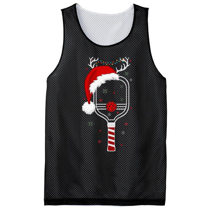 Pickleball Player Christmas Holiday Reindeer Xmas Mesh Reversible Basketball Jersey Tank