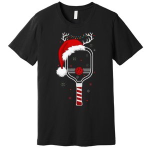 Pickleball Player Christmas Holiday Reindeer Xmas Premium T-Shirt