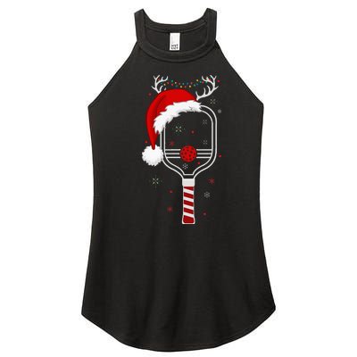 Pickleball Player Christmas Holiday Reindeer Xmas Women’s Perfect Tri Rocker Tank