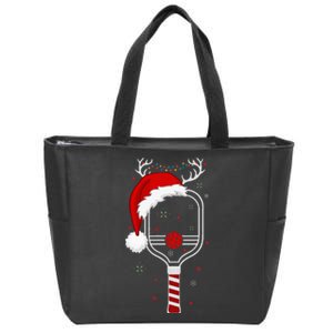 Pickleball Player Christmas Holiday Reindeer Xmas Zip Tote Bag