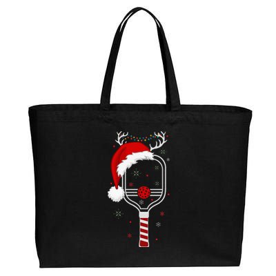 Pickleball Player Christmas Holiday Reindeer Xmas Cotton Canvas Jumbo Tote